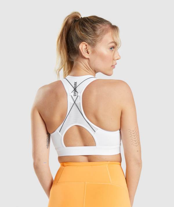 Damske Športové Podprsenky Gymshark Pulse Biele | QZ7490658
